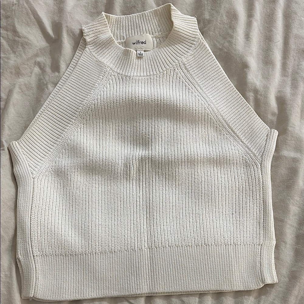 Wilfred Cream Sleeveless Knit Top